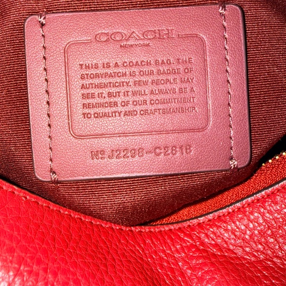 Coach Red Pebbled Leather Edie 31 Shoulder Bag - Picture 7 of 8